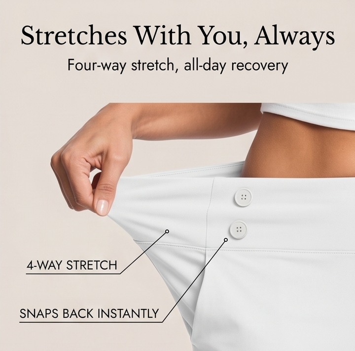 Darvell | Women's High-Waist Stretch Capri Pants - White - Image 7