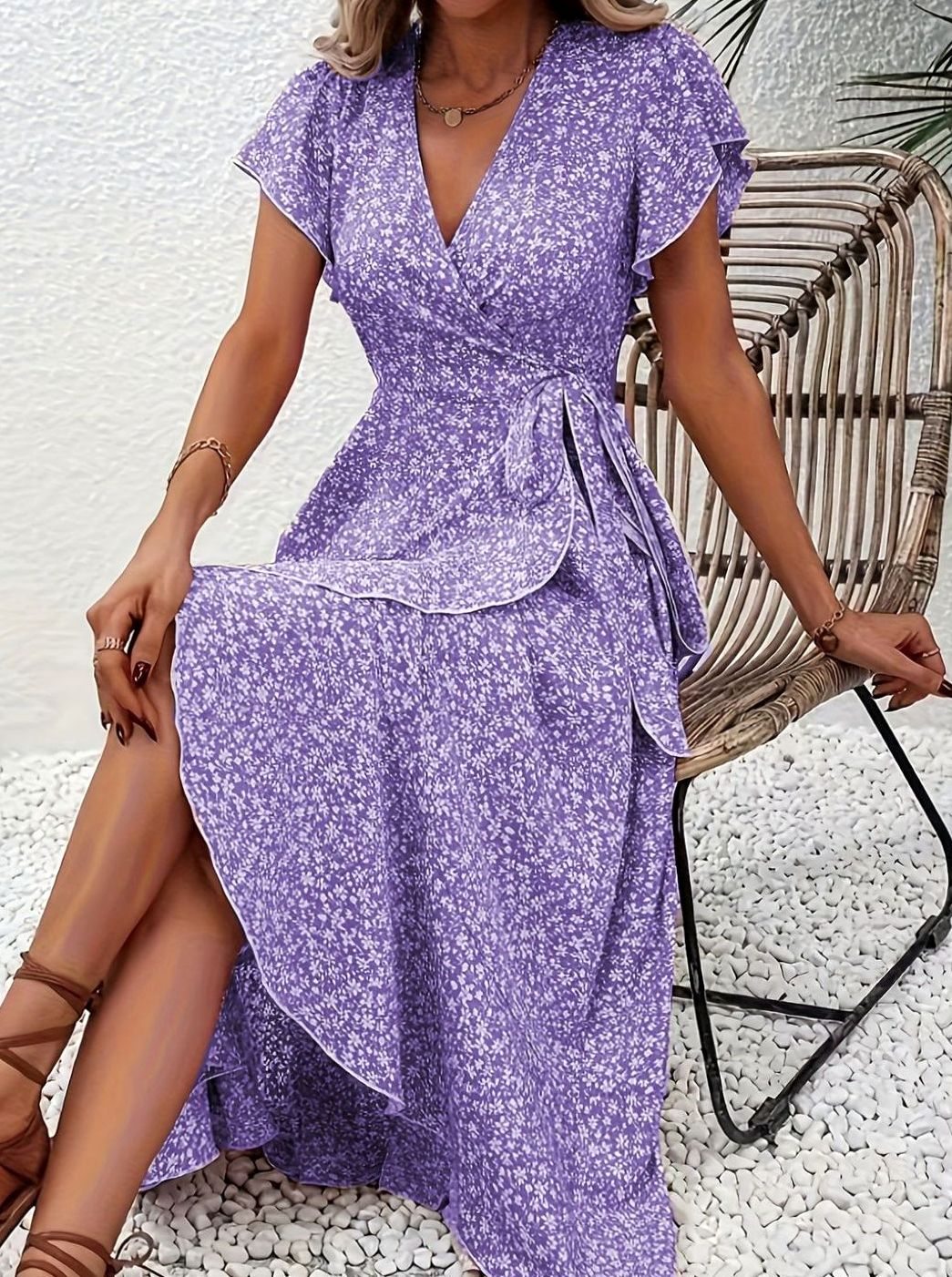Darvella | Women's Wrap Maxi Wedding Guest Dress - Image 1