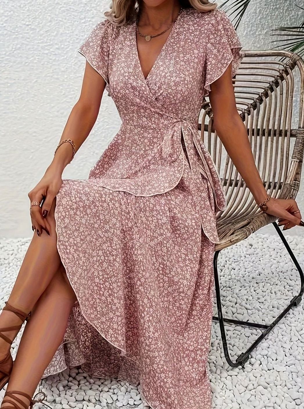 Darvella | Women's Wrap Maxi Wedding Guest Dress - Image 10