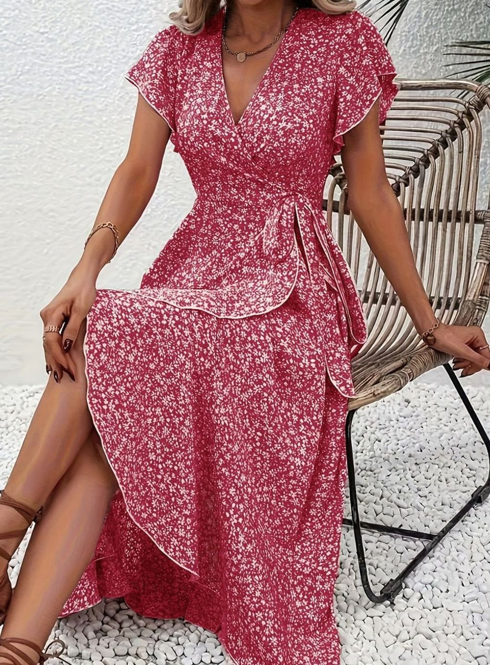Darvella | Women's Wrap Maxi Wedding Guest Dress - Image 2