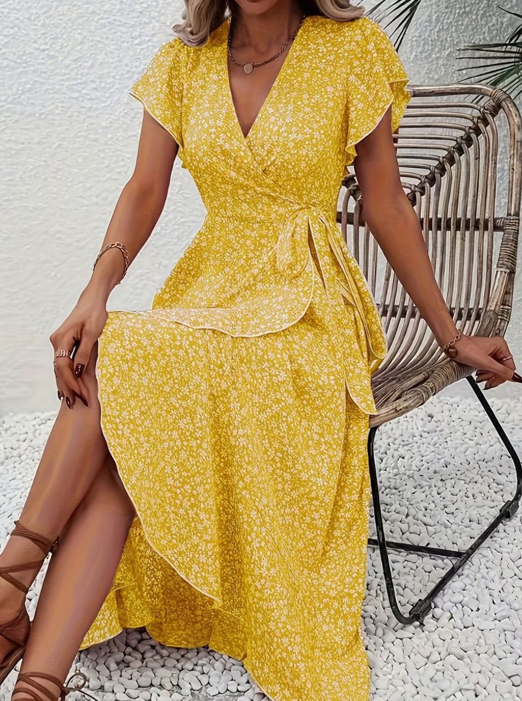 Darvella | Women's Wrap Maxi Wedding Guest Dress - Image 5