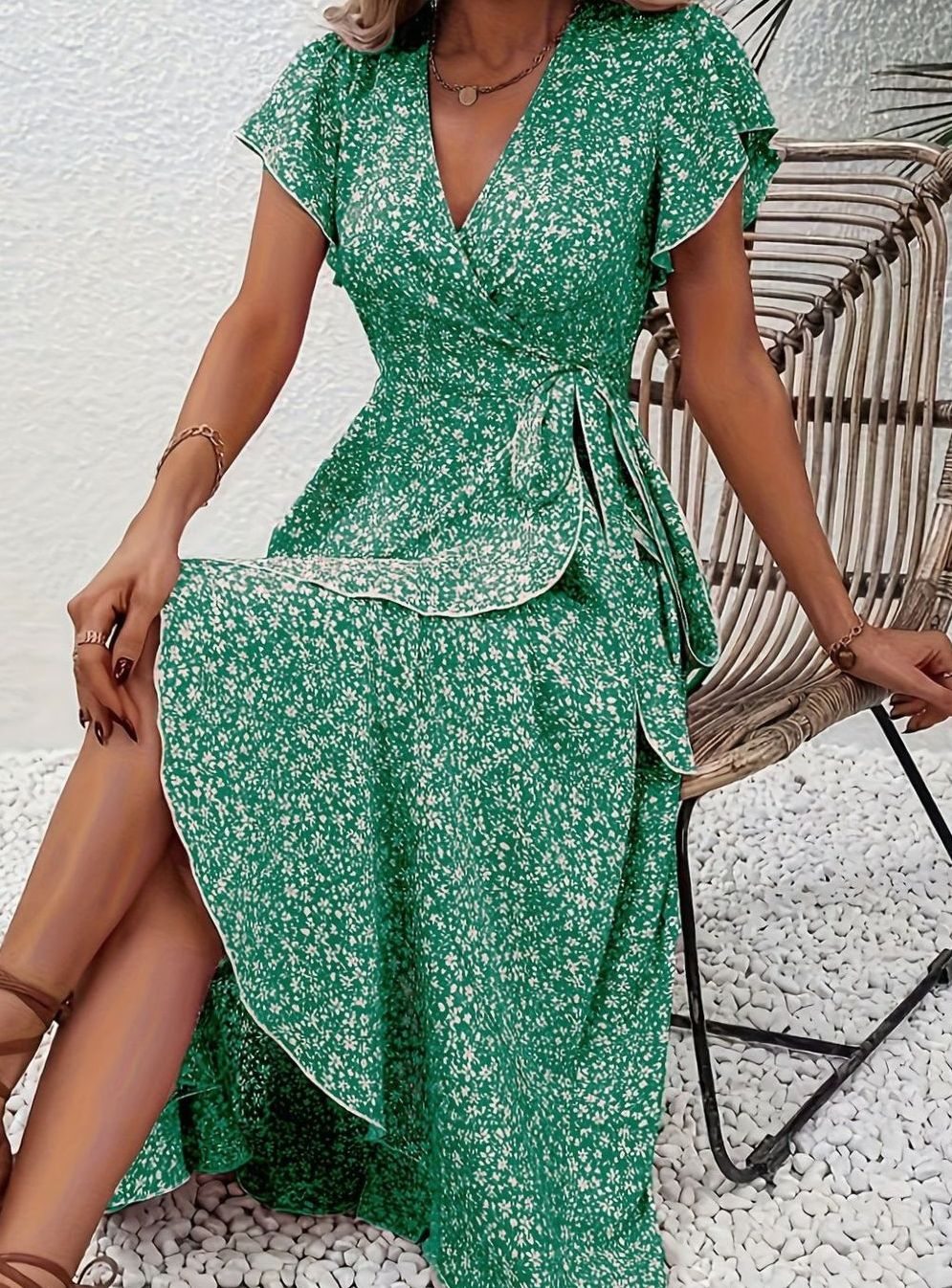 Darvella | Women's Wrap Maxi Wedding Guest Dress - Image 6