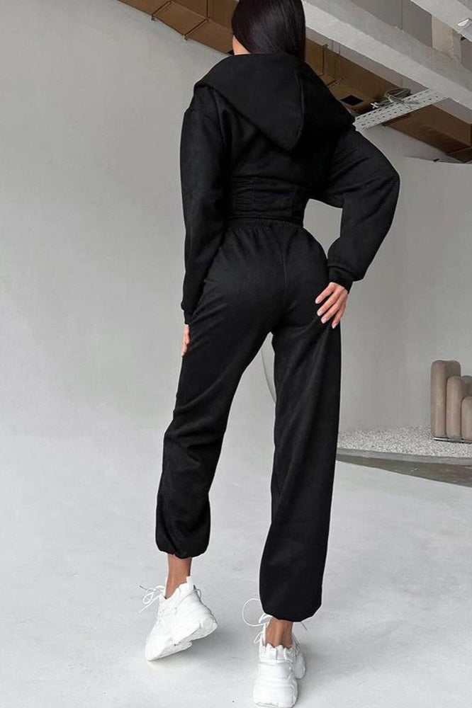 Darvina | Women's Hooded Zip Jumpsuit Set - Sage - Image 10