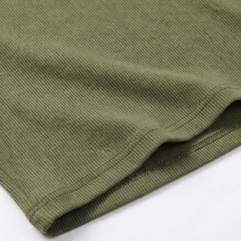 Dawnara | Women's Built-In Bra Ribbed Tank Top - Olive Green - Image 14