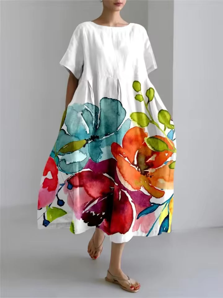 Dawnelle | Women's Linen Summer Dress Maxi - Image 3