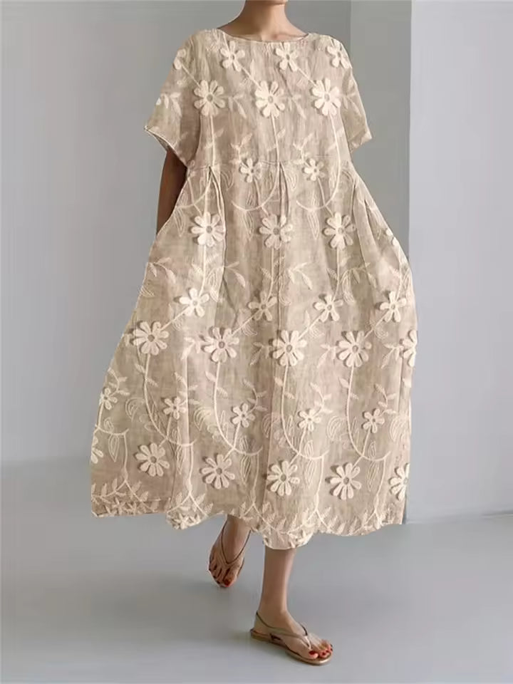 Dawnelle | Women's Linen Summer Dress Maxi - Image 5