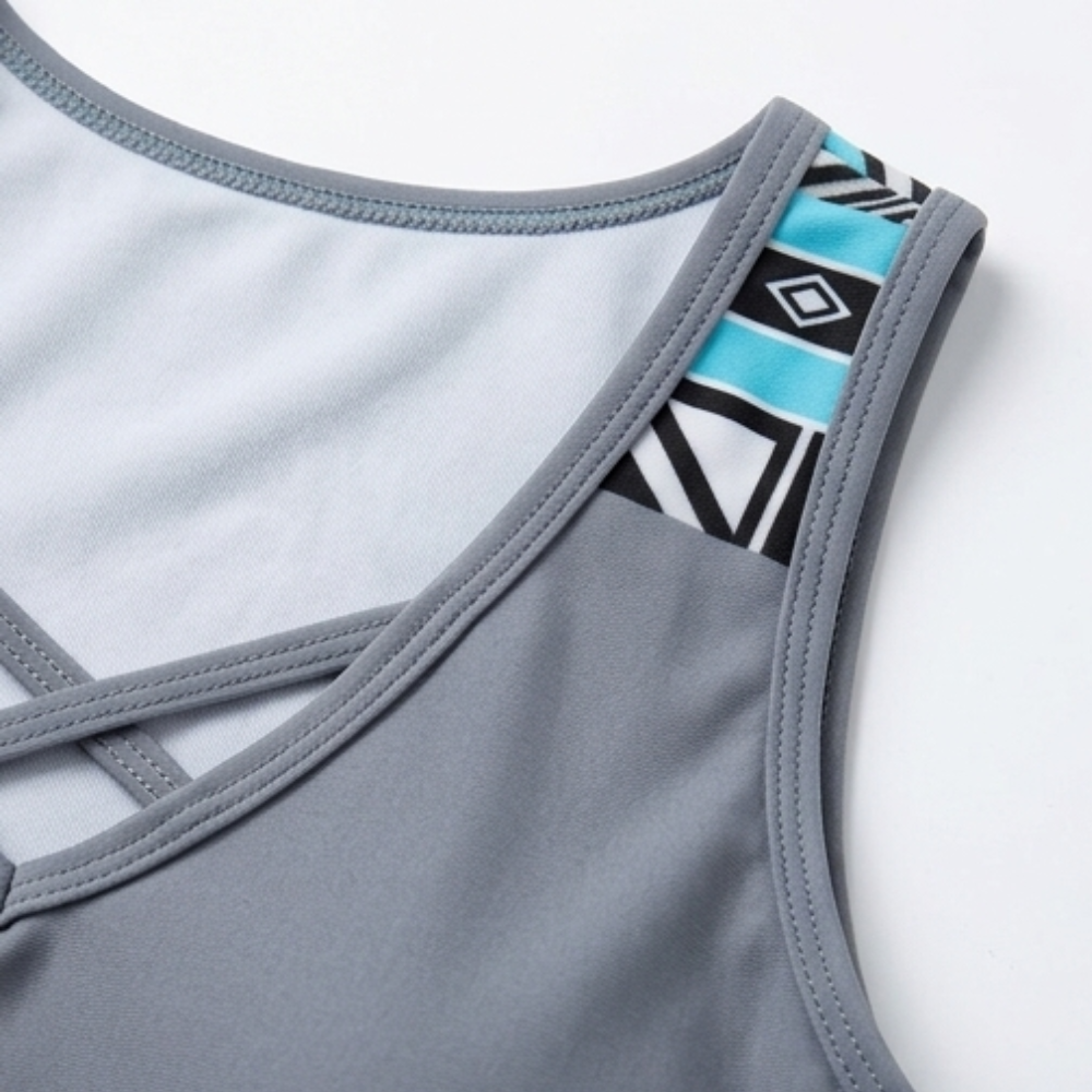 Dawnelle | Women's Plus Size Tankini Swimsuit Set - Grey - Image 8