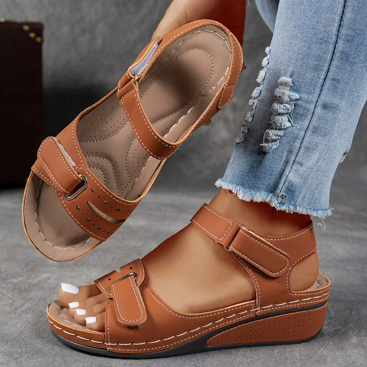 Georgina™ | Wedge Platform Sandals with Adjustable Strap