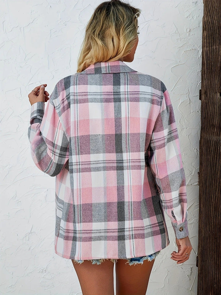 Sadie | Women's Plaid Flannel Long Sleeve Button Up Shirt