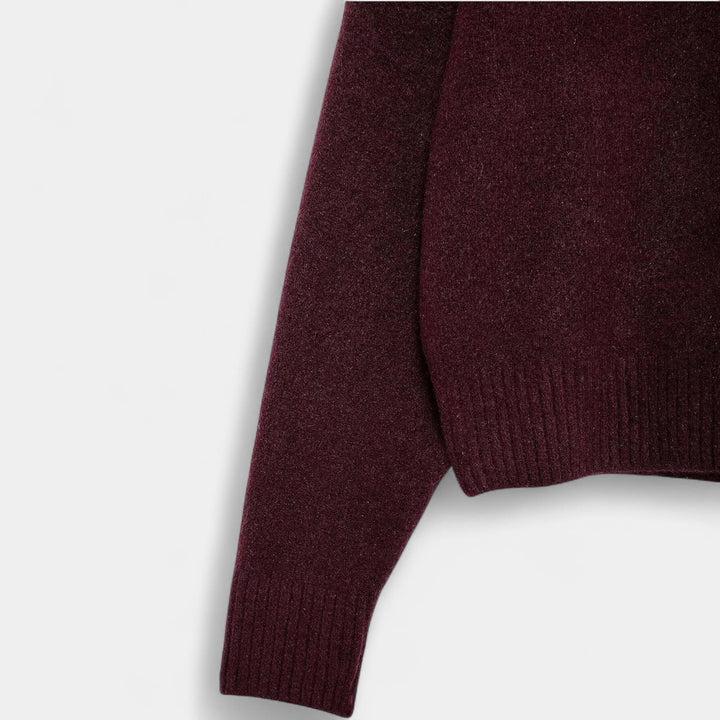 Delilah | Women's Turtleneck Long Sleeve Sweater - Dark Grey - Image 6