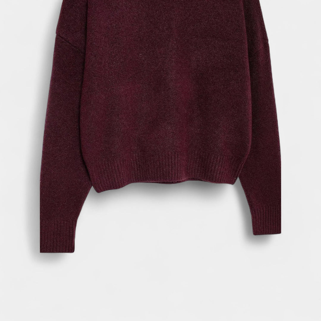 Delilah | Women's Turtleneck Long Sleeve Sweater - Dark Grey - Image 7