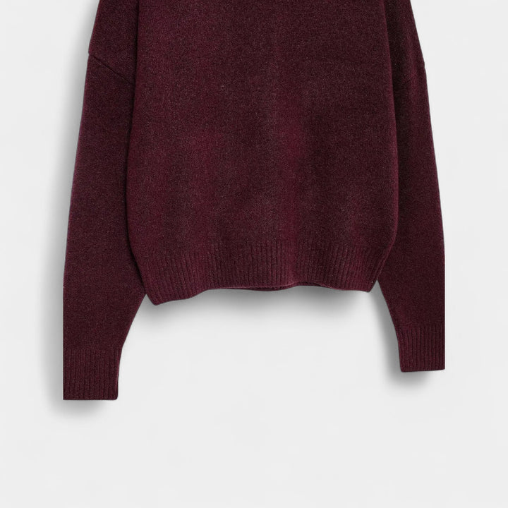 Delilah | Women's Turtleneck Long Sleeve Sweater - Dark Grey - Image 7