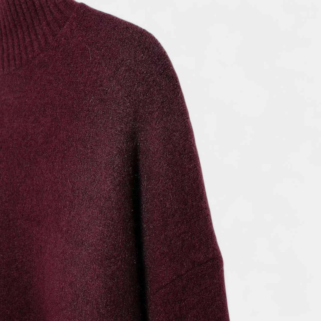 Delilah | Women's Turtleneck Long Sleeve Sweater - Dark Grey - Image 8
