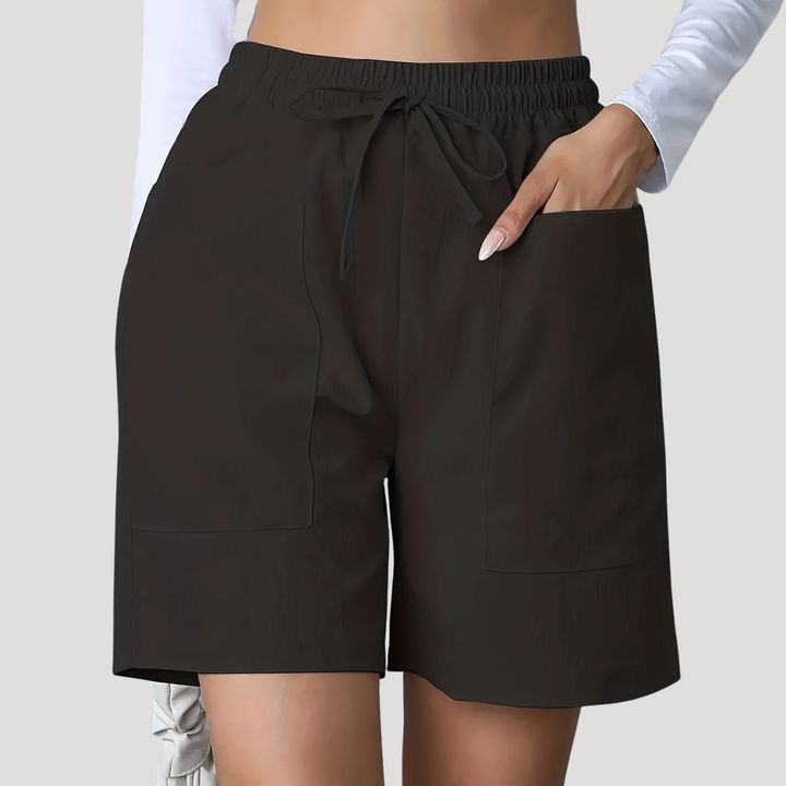 Delvaine | Women's Linen-Look Bermuda Shorts - Pink - Image 3