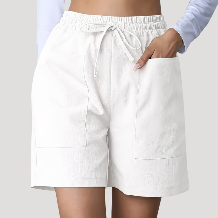 Delvaine | Women's Linen-Look Bermuda Shorts - Pink - Image 4