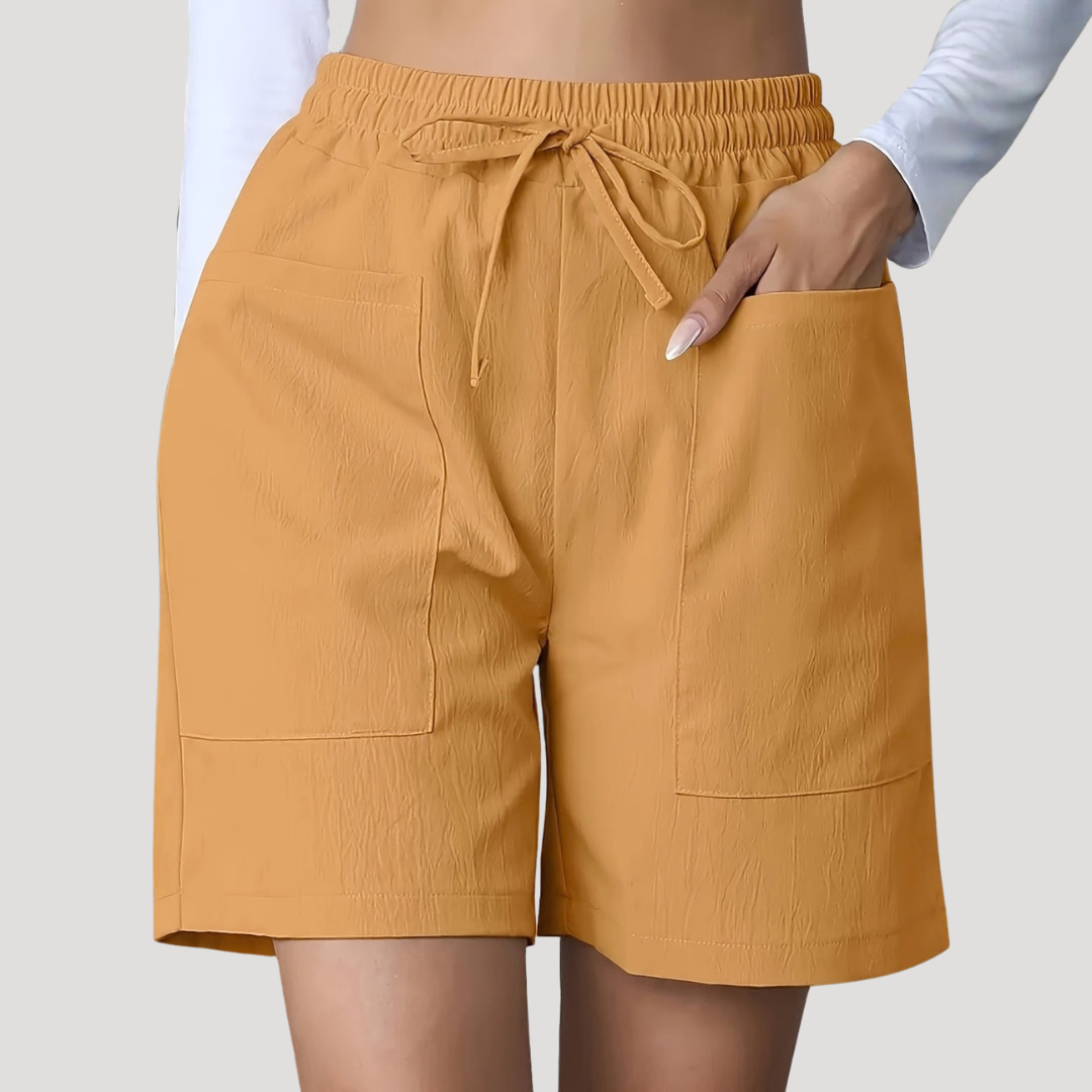 Delvaine | Women's Linen-Look Bermuda Shorts - Pink - Image 5