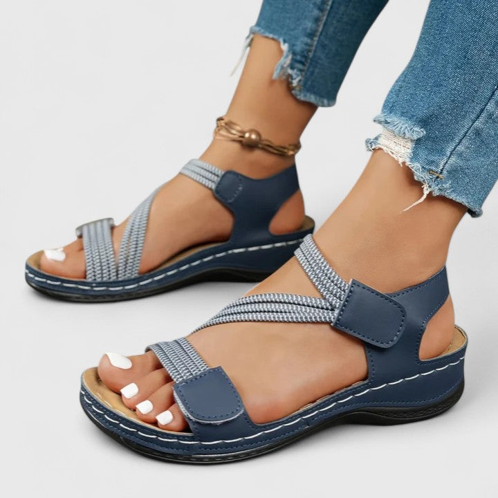 Delvaine | Women's Orthopedic Sandal Open Toe - Navy - Image 11