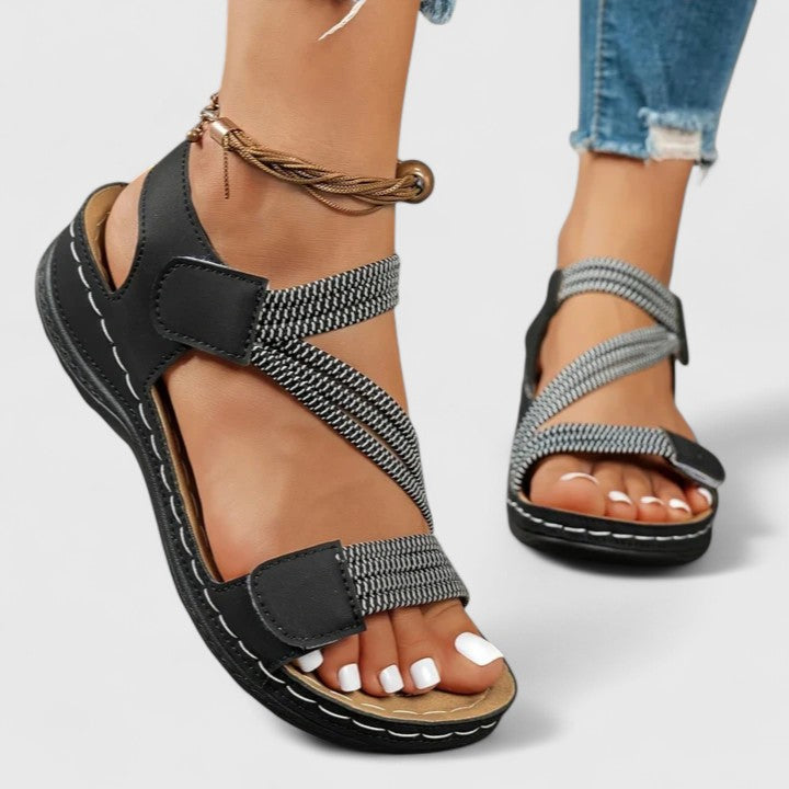 Delvaine | Women's Orthopedic Sandal Open Toe - Navy - Image 6