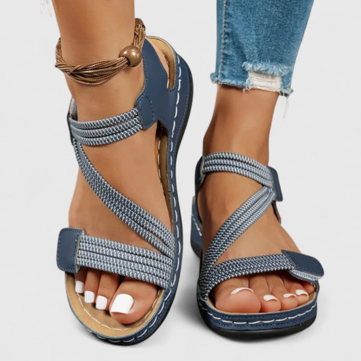 Delvaine | Women's Orthopedic Sandal Open Toe - Navy - Image 8