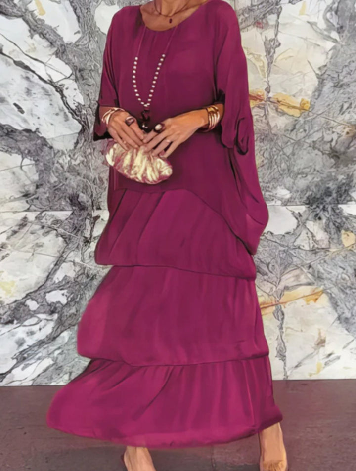 Delvaine | Women's Wedding Guest Maxi Dress Tiered - Olive Green - Image 10