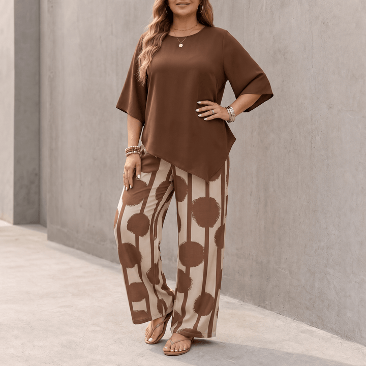 Delvara | Women's 2-Piece Wide-Leg Pants Set - Navy - Image 14