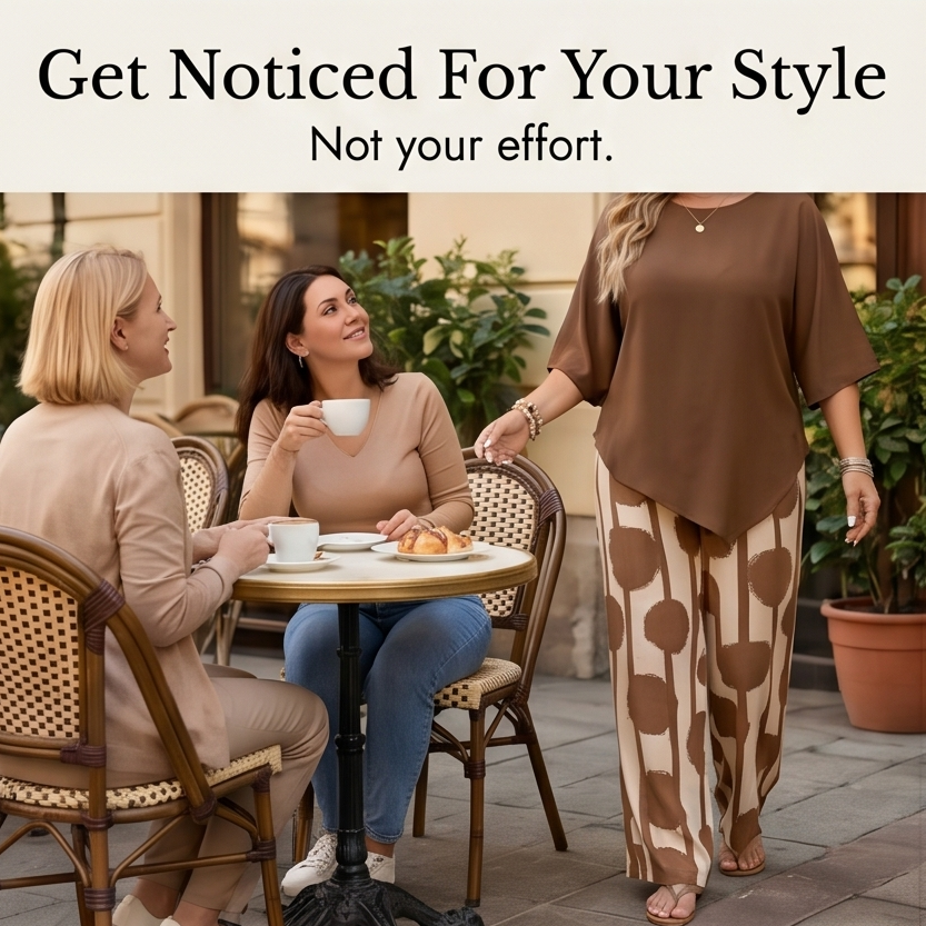 Delvara | Women's 2-Piece Wide-Leg Pants Set - Navy - Image 8