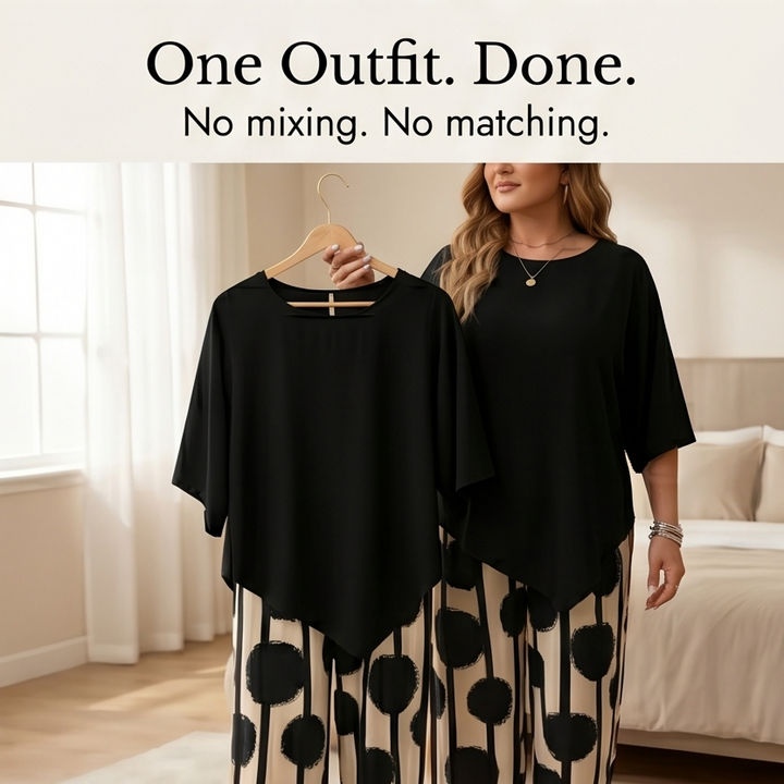 Delvara | Women's 2-Piece Wide-Leg Pants Set - Navy - Image 9