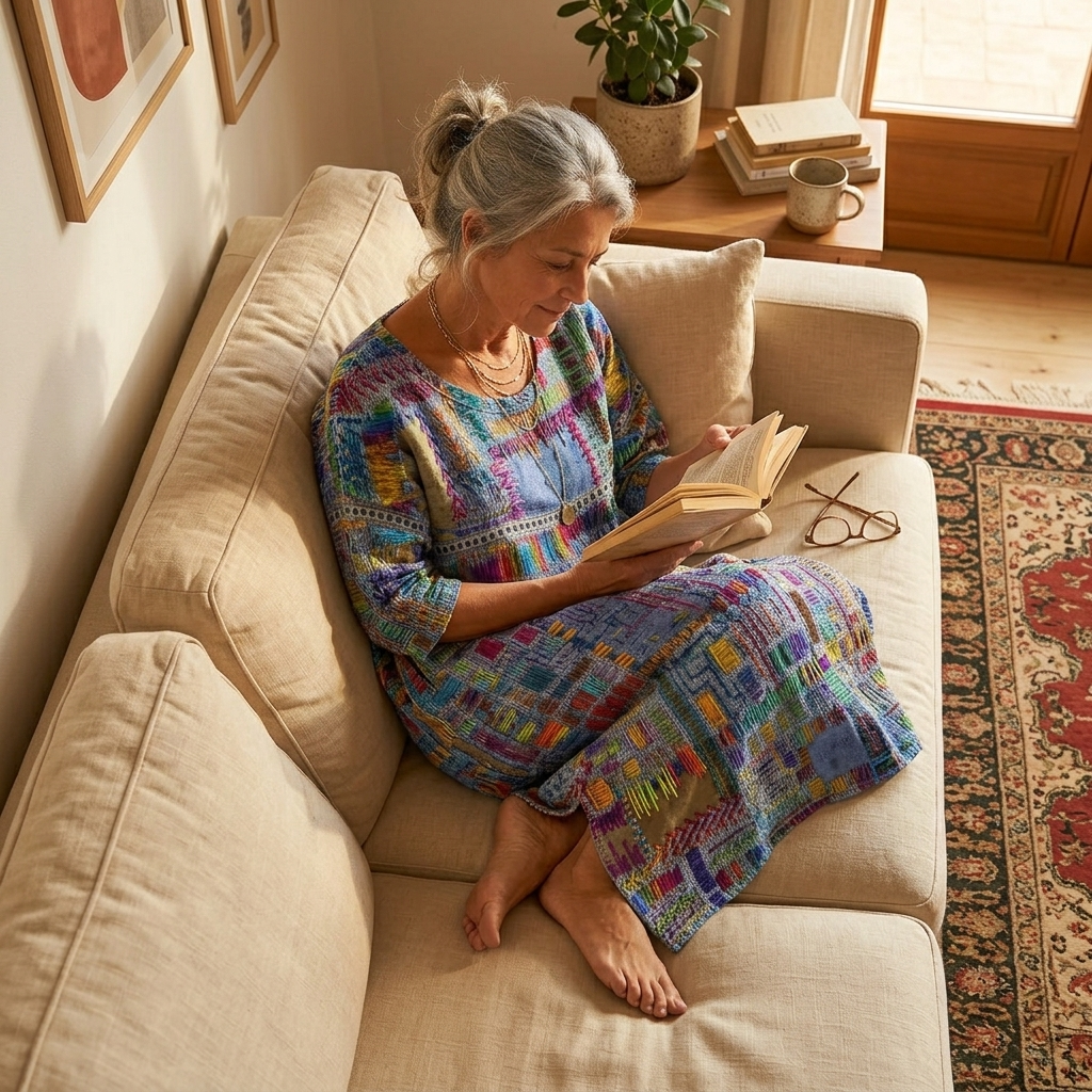 Delvara | Women's Boho Print Midi Dress with Pockets - Image 6