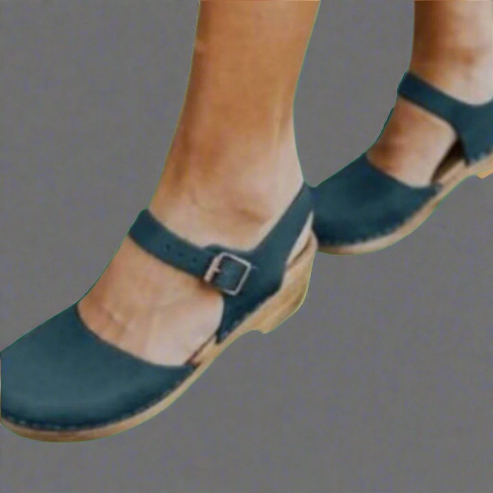 Delvara | Women's Platform Clog Ankle Strap Closed Toe Shoe - Camel - Image 2