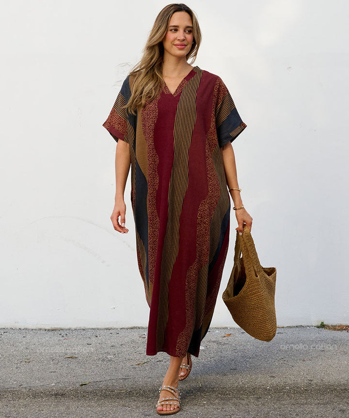 Delvara | Women's Printed Kaftan Maxi Dress - Image 3