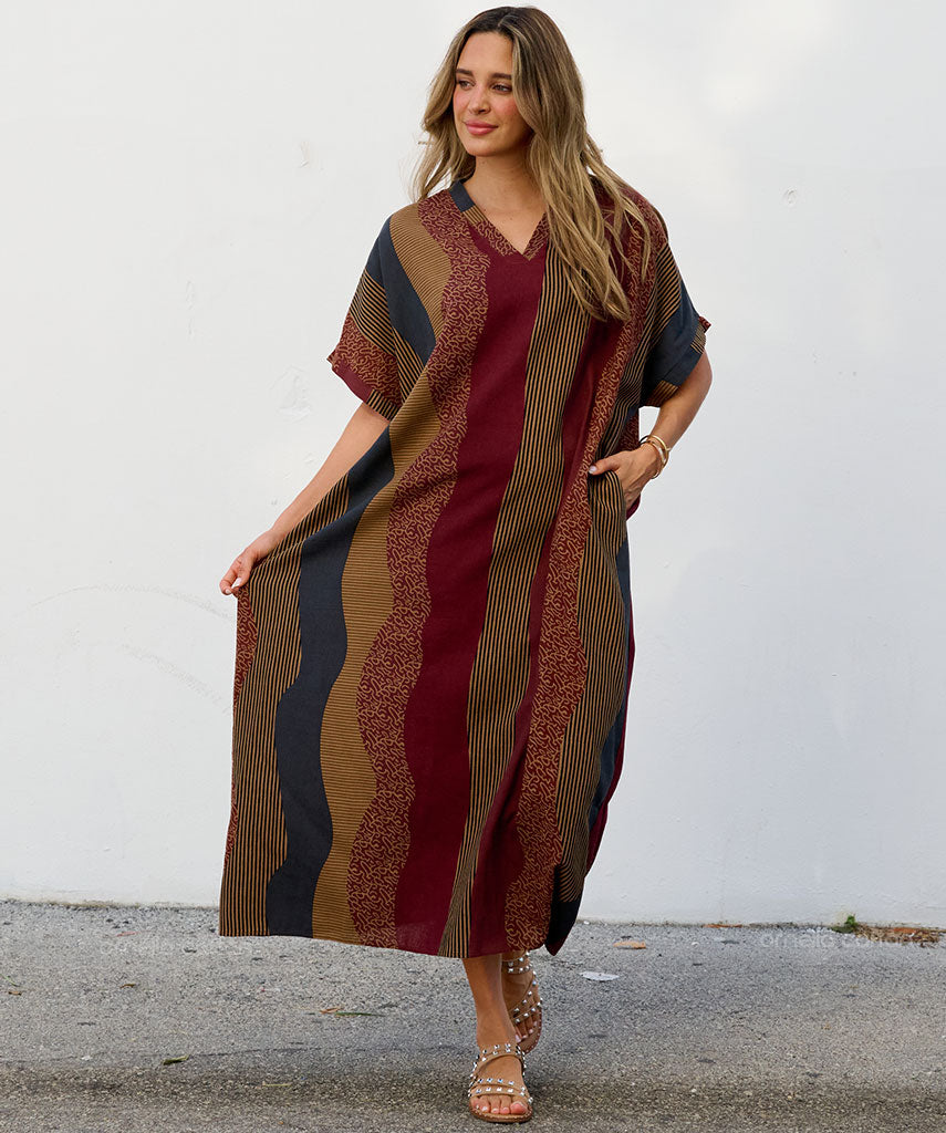 Delvara | Women's Printed Kaftan Maxi Dress - Image 4