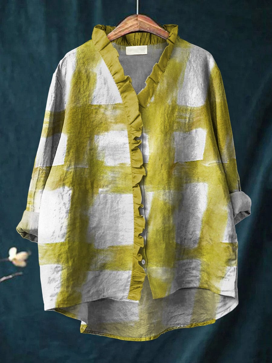 Delvara | Women's Printed Ruffle Blouse - Image 1