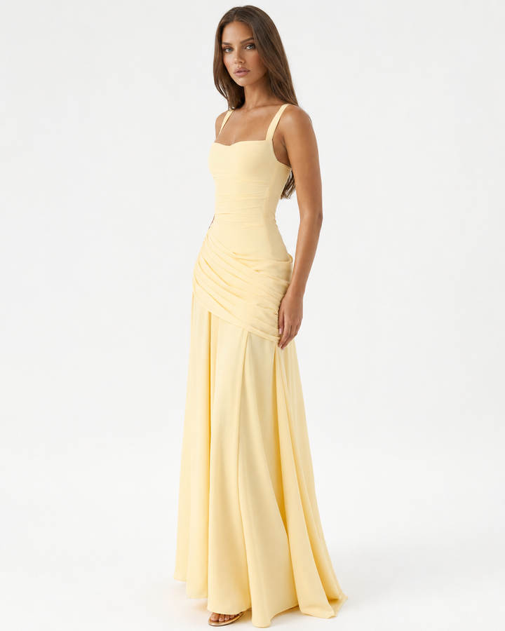 Delvinia | Women's Square Neck Ruched Maxi Dress - Image 10
