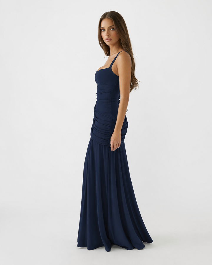 Delvinia | Women's Square Neck Ruched Maxi Dress - Image 14