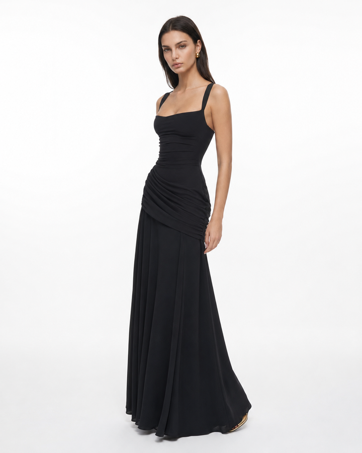 Delvinia | Women's Square Neck Ruched Maxi Dress - Image 20