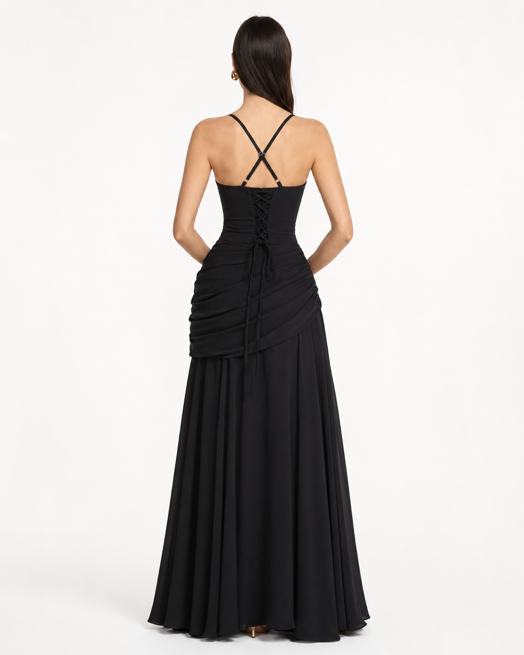 Delvinia | Women's Square Neck Ruched Maxi Dress - Image 21