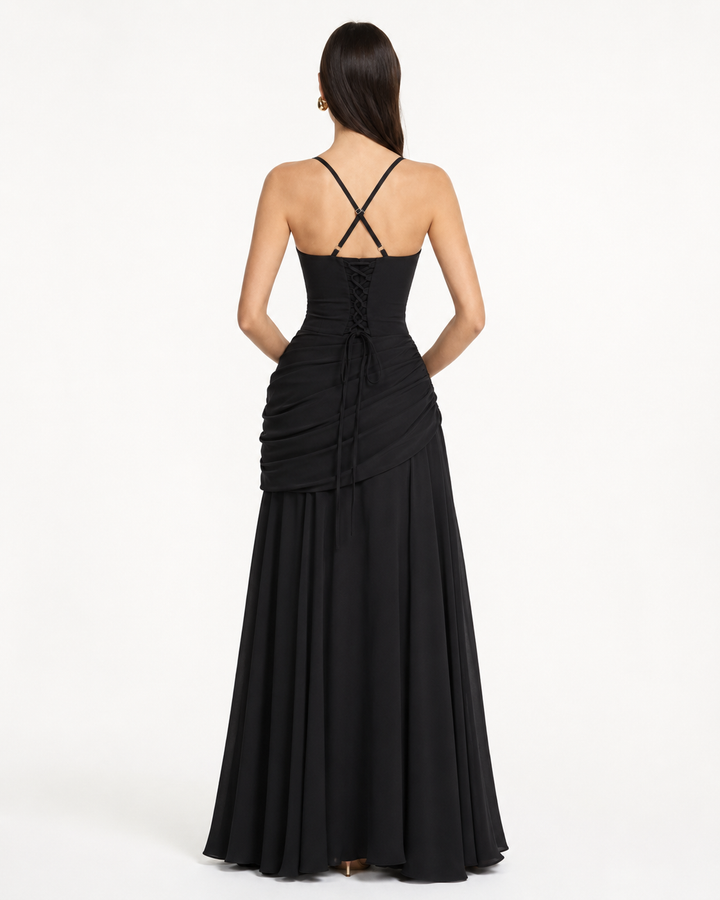 Delvinia | Women's Square Neck Ruched Maxi Dress - Image 21