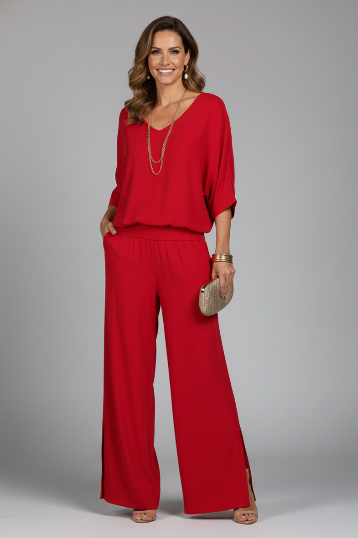 Delvorna | Women's Matching Two Piece Wide Leg Set - Sage - Image 10