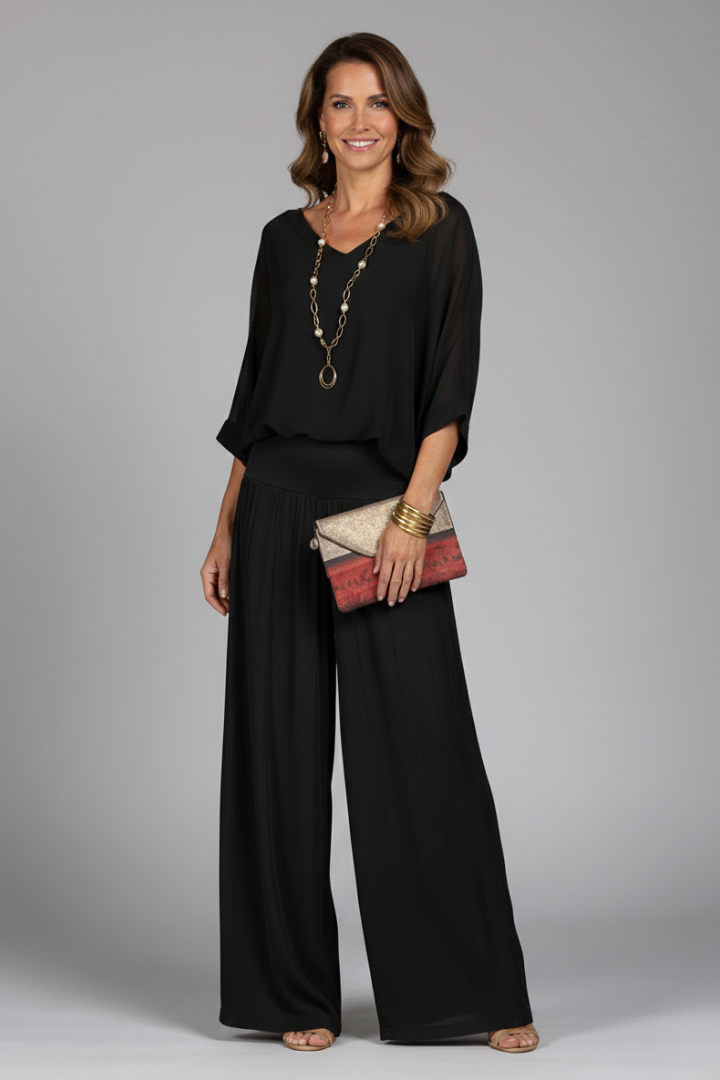 Delvorna | Women's Matching Two Piece Wide Leg Set - Sage - Image 6