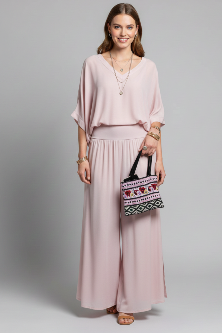 Delvorna | Women's Matching Two Piece Wide Leg Set - Sage - Image 9
