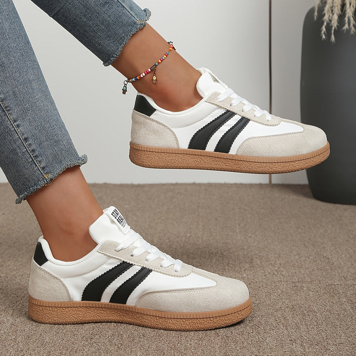 Delvorne | Women's Retro Sneakers Lace-Up Casual Trainers - Image 1