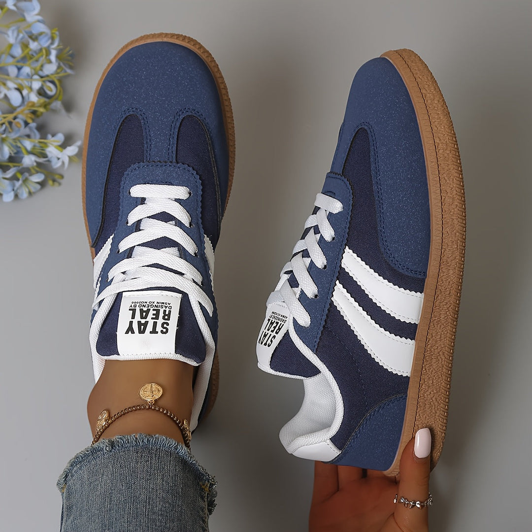 Delvorne | Women's Retro Sneakers Lace-Up Casual Trainers - Image 2