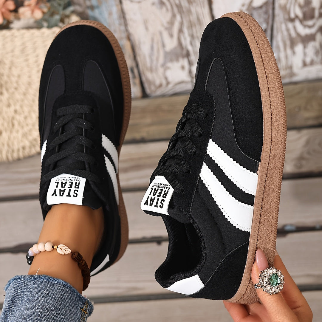 Delvorne | Women's Retro Sneakers Lace-Up Casual Trainers - Image 3