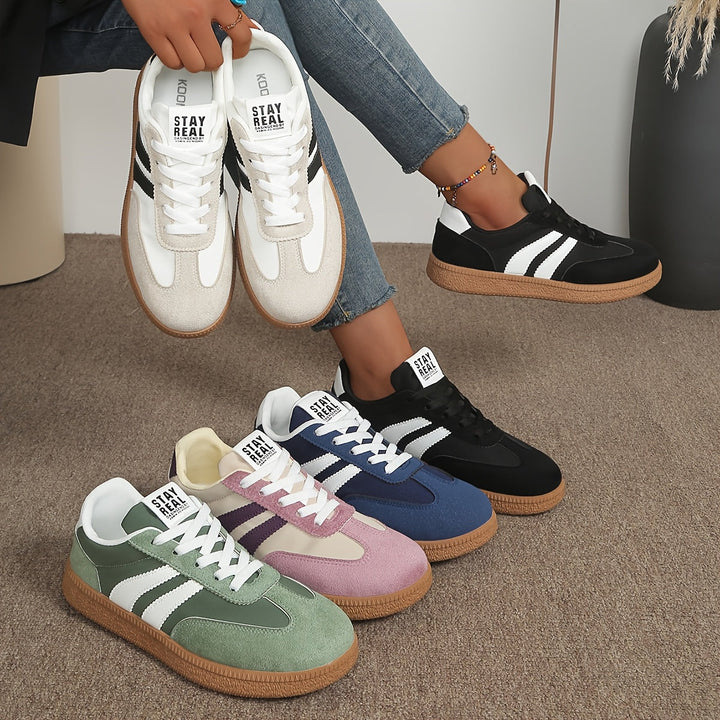 Delvorne | Women's Retro Sneakers Lace-Up Casual Trainers - Image 5