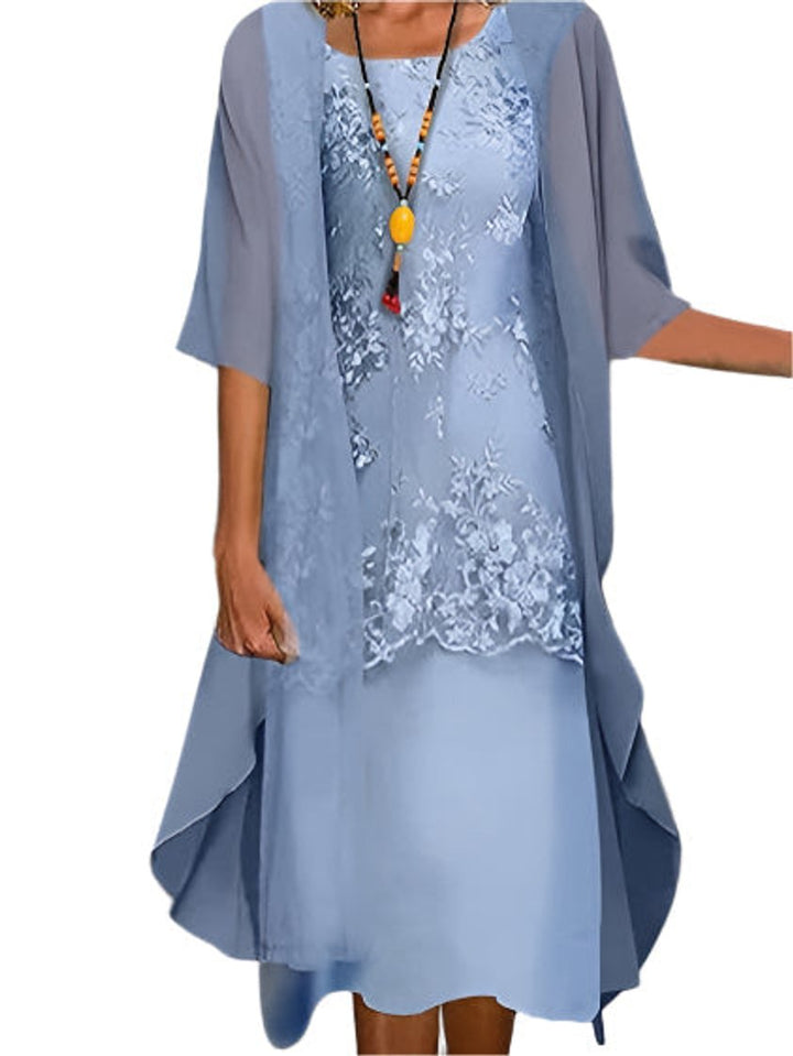 Delvorne | Women's Wedding Guest Dress Lace Midi - Image 1
