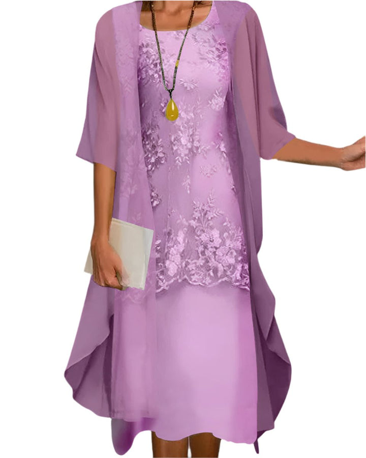 Delvorne | Women's Wedding Guest Dress Lace Midi - Image 3