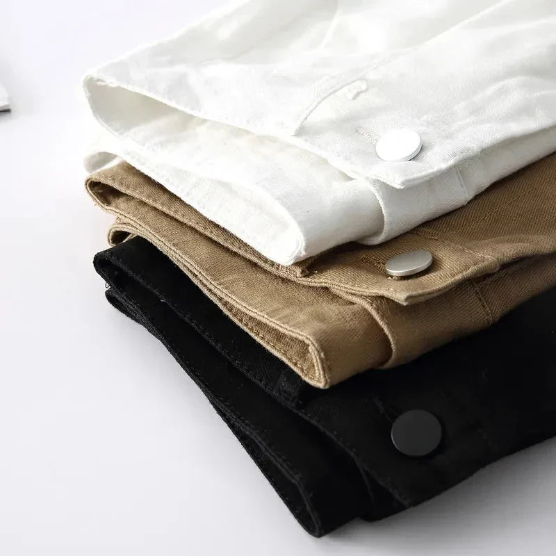 Delvwyn | Women's High Waist Linen Shorts with Belt - Image 5
