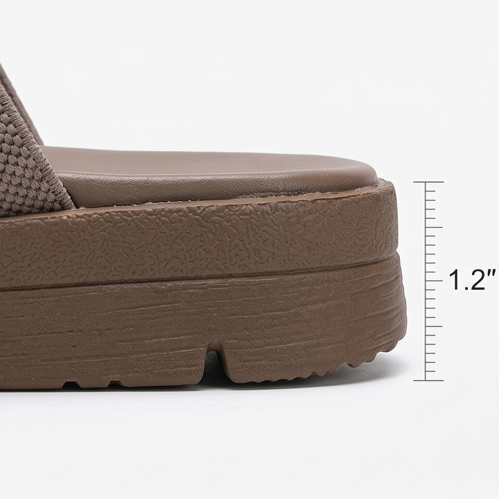 Delwyn | Women's Flat Sandals with Elastic Straps - Taupe - Image 12