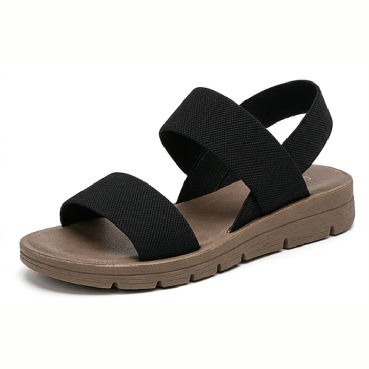 Delwyn | Women's Flat Sandals with Elastic Straps - Taupe - Image 17