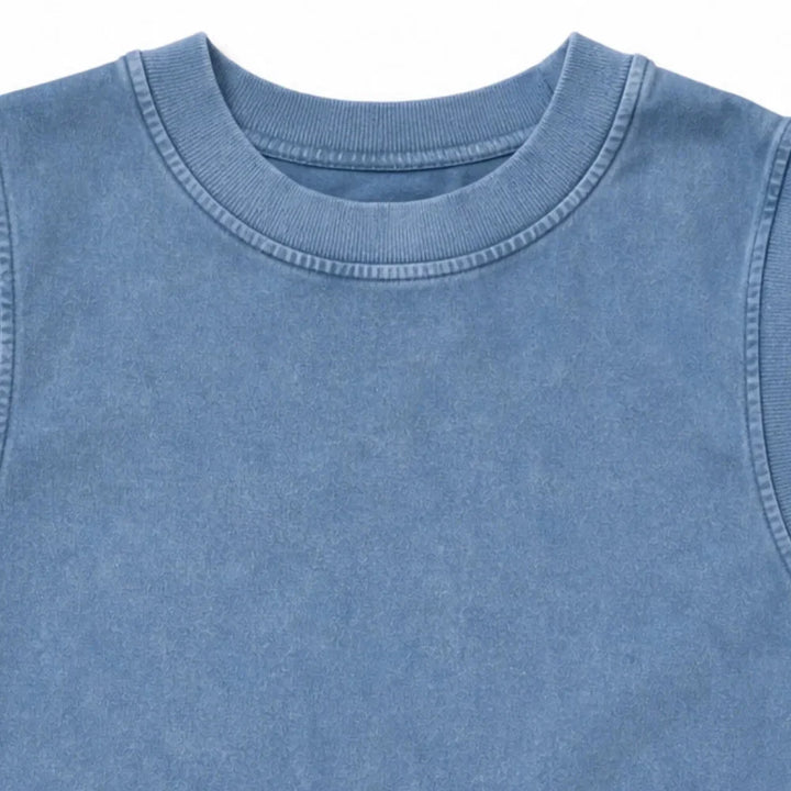 Dervla | Women's Acid Wash Tank and Skort Set - Blue - Image 9